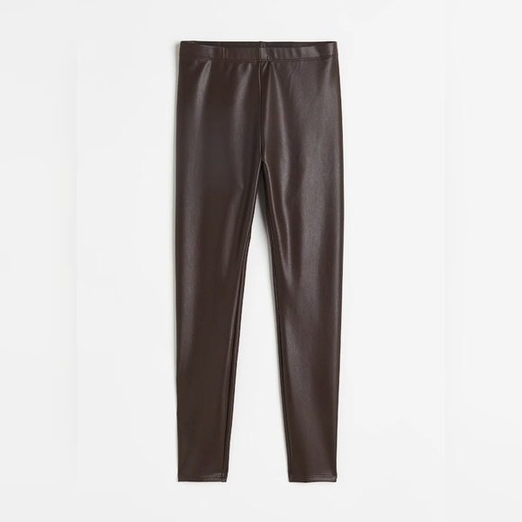 H&M Chocolate Faux Leather Pants - Picture 1 of 12